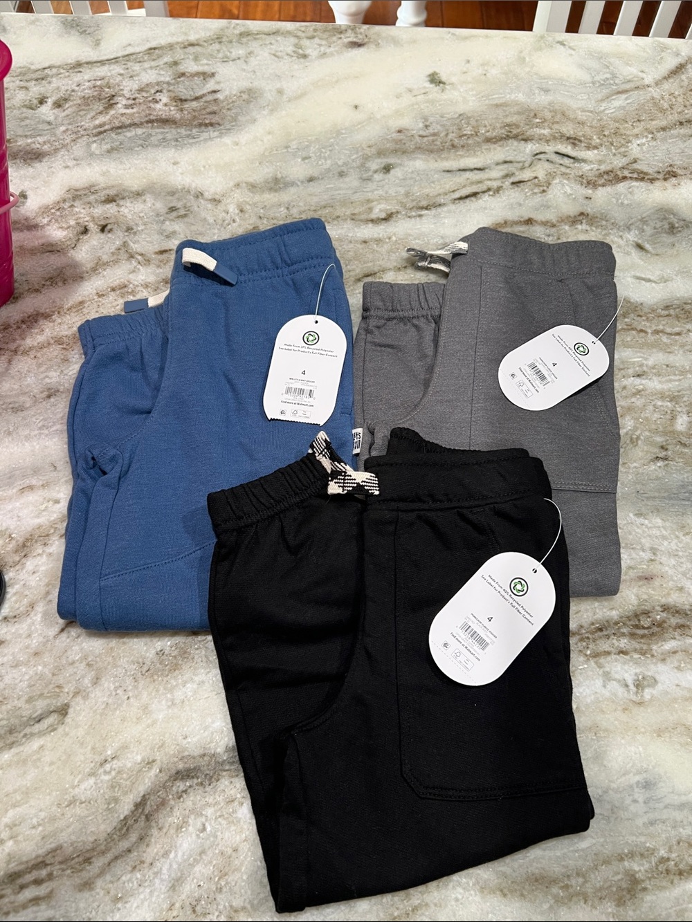 wonder nation Boys' Jogger Pants in Blue, Gray & Black
